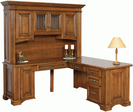 Amish Tremont Corner Desk and Hutch Top
