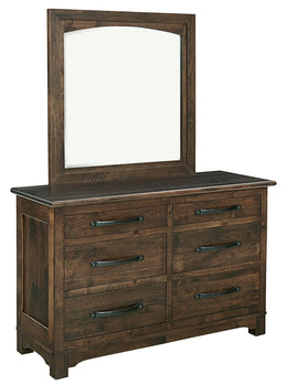 Amish Farmhouse Rustic Dresser with Mirror