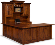 Amish Victorian Wrap Around Desk with Hutch