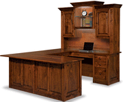 Amish Victorian Wrap Around Desk with Hutch