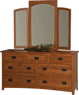 Amish Michaels Mission Dresser with Mirror