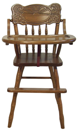 Amish Sunburst High Chair in Oak