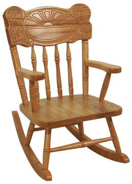 Amish Child's Sunburst Rocker in Oak