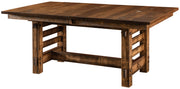 American-Made Columbus Trestle in Rough Sawn Wormy Maple