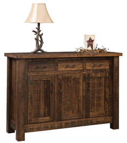 Amish Calder Buffet #1 in Rough Sawn Wormy Brown Maple