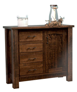 Amish Calder Buffet #3 in Rough Sawn Wormy Brown Maple