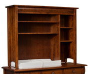 Amish Castlebury 7 Drawer Dresser with Hutch Top