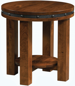 Amish Pasadena Round End Table