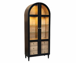 Amish Bentley Display Case with Drawers