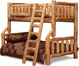 Amish Rustic Spindle Twin/Full Bunk Bed