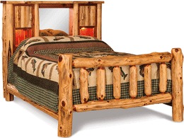 Amish Rustic Spindle Bookcase Bed