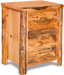 Amish Rustic Slab 3-Drawer Nightstand