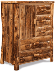 Amish Rustic Slab Side Door Armoire