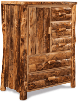 Amish Rustic Slab Side Door Armoire