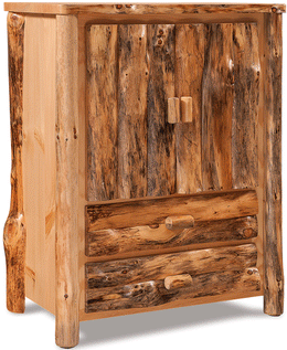 Amish Rustic Slab 2-Drawer Armoire