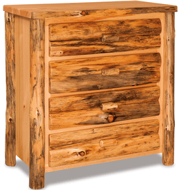 Amish Rustic Slab 4-Drawer Chest