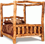 Amish Rustic Spindle Canopy Bed
