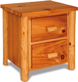 Amish Rustic Flat Front 2-Drawer Nightstand in Pine