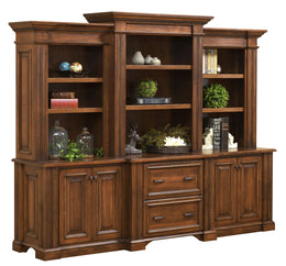 Amish Tremont Deluxe Credenza with Three Piece Hutch