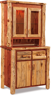 Amish Rustic Slab Live Edge Kitchen Hutch