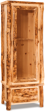 Amish Rustic Slab Gun Cabinet