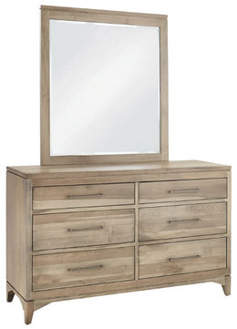 Amish Denison 6 Drawer Dresser with Mirror
