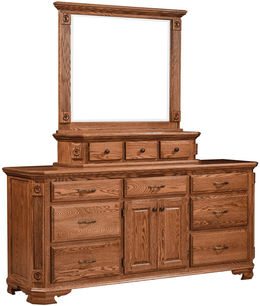 American-Made Southern Deluxe Dresser with Jewelry Mirror