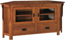 Amish Royal Mission Large Corner TV Stand