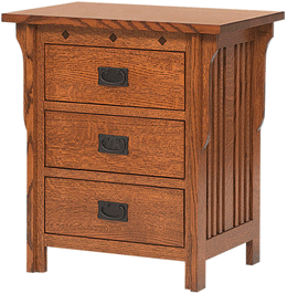Amish Royal Mission 3-Drawer Nightstand
