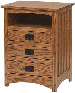 Amish Schwartz Mission 3-Drawer Nightstand with Opening