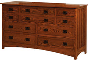 Amish Schwartz Mission 10 Drawer Dresser