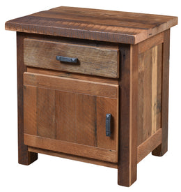 Amish Barnwood 1-Drawer/1-Door Nightstand in Reclaimed Barnwood