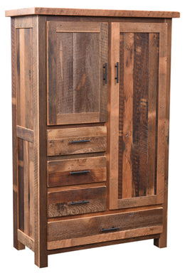Amish Barnwood 4-Drawer Armoire in Reclaimed Barnwood