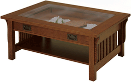 Amish Landmark Glass Top Coffee Table