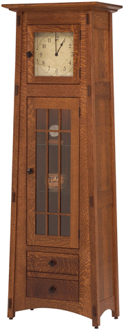 Amish McCoy Mission Clock with Glass Door