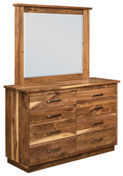Amish Nashport 8 Drawer Dresser with Mirror