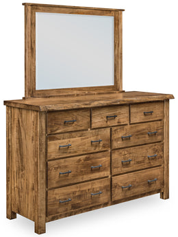 Amish Tedrow 9 Drawer Dresser with Mirror