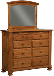Amish Charleston 8-Drawer Dresser with Mirror