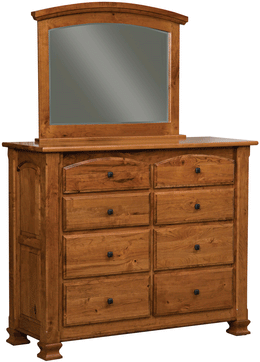 Amish Charleston 8-Drawer Dresser with Mirror