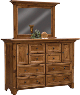 Amish Palisade 8 Drawer Dresser with Mirror