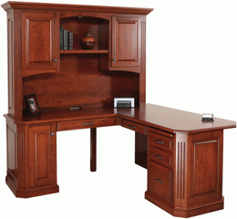 Amish Ellington Corner Desk with Hutch Top