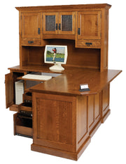 Amish St. Louis Corner Desk with Hutch Top
