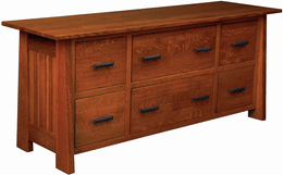 Amish Freemont Mission 6-Drawer File Credenza