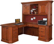 Amish Fifth Avenue Executive L-Desk with Hutch