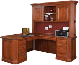 Amish Fifth Avenue Executive L-Desk with Hutch