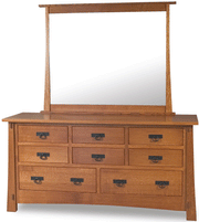 Amish Modesto 8 Drawer Dresser with Mirror