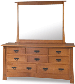 Amish Modesto 8 Drawer Dresser with Mirror