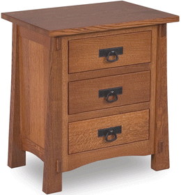 Amish Modesto 3 Drawer Nightstand