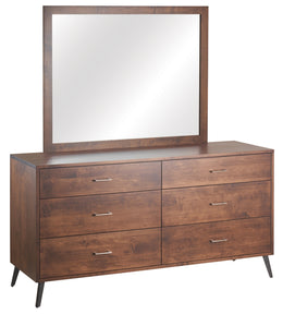 Amish Bergen 6-Drawer Dresser with Mirror