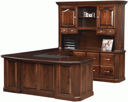 Amish Fifth Avenue U-Desk with Hutch